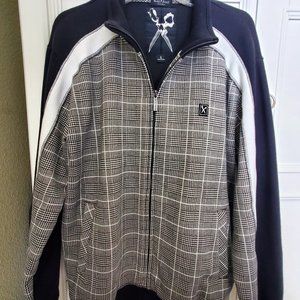 Mark Ecko men's zip front sweatshirt jackets; Large; Black/White  & Black/Blue